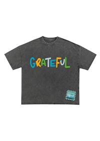 a gray t - shirt with the word grateful on it